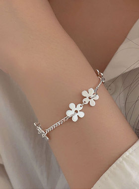 持恒s925纯银简约百搭山茶花项链女韩国小众设计小红书爆款手链