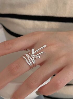 持恒S925纯银蝴蝶结戒指女2026韩国东大门新款小众时尚指环高级感