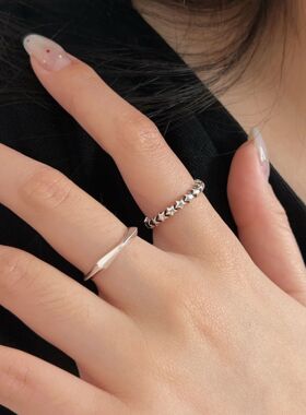 韩国韩版持恒S925纯银星星戒指女小众轻奢时尚小清新几何指环百搭