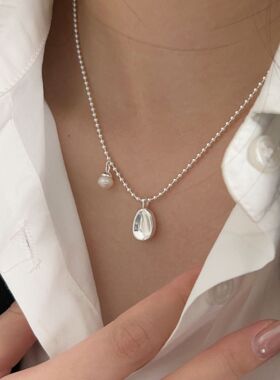 持恒S925纯银豆豆施家天然珍珠项链女ins小众2026新款时尚锁骨链