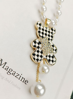 时尚珍珠配饰女长款项链毛衣链