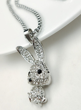 小熊钛钢项链女小众潮网红同款