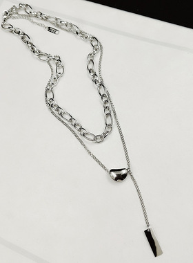 多层装饰钛钢金属项链不掉色轻奢