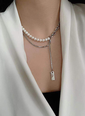 钛钢流苏项链轻奢小众女ins嘻哈