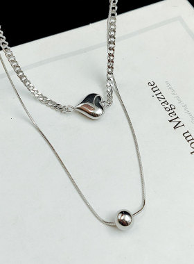 钛钢双层女新款时尚项链