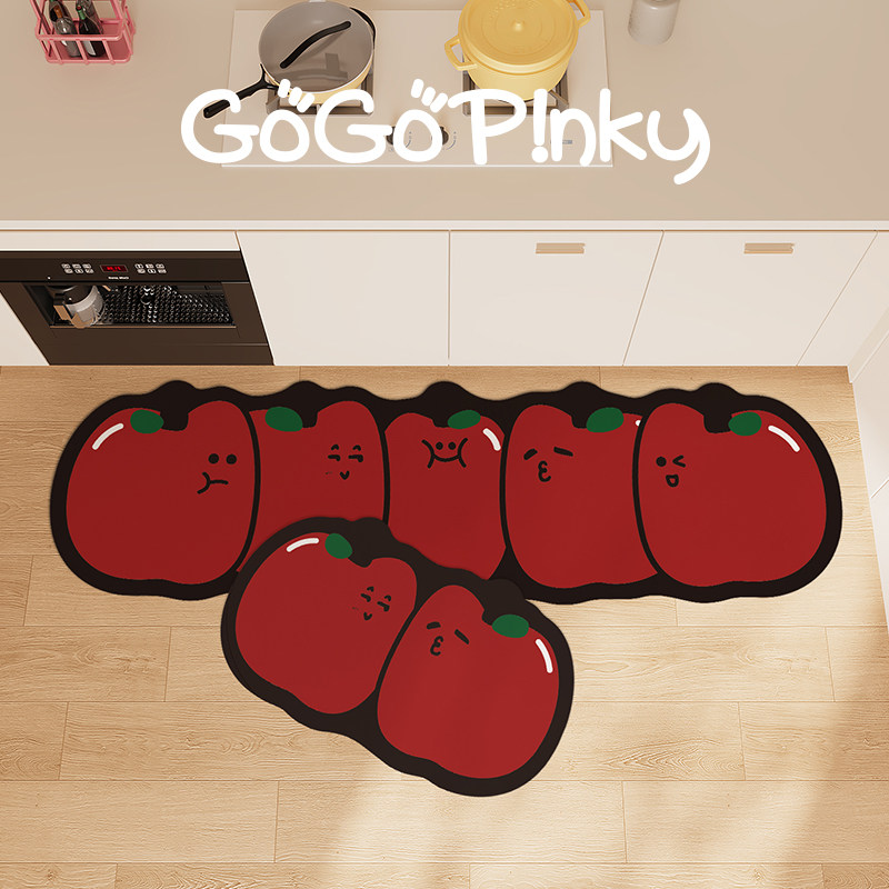 创意可爱卡通家用厨房地垫地毯吸水吸油防滑脚垫子易打理长条门垫,淘宝优惠券,粉丝福利购,淘宝优惠卷