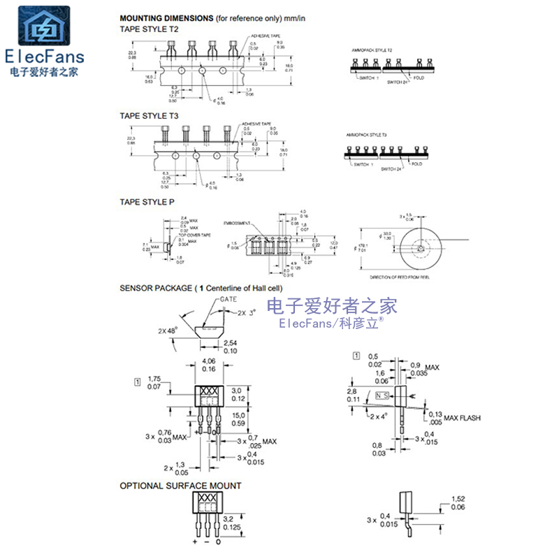 SS495A线性霍尔开关传感器磁敏元器件SS495A1丝印95A直插TO-92S-图2