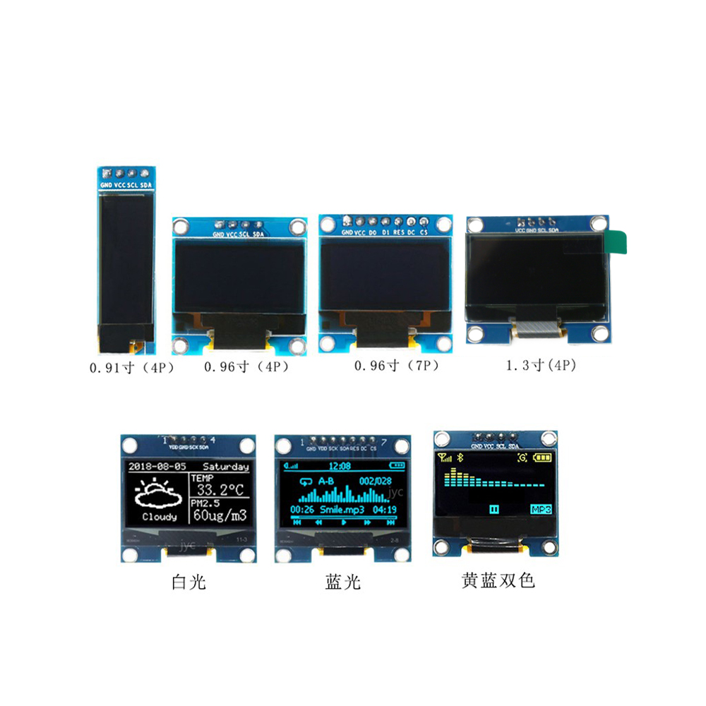 OLED显示屏0.96寸模块1.3寸液晶0.91寸串口IIC/SPI屏幕器件12864 - 图0