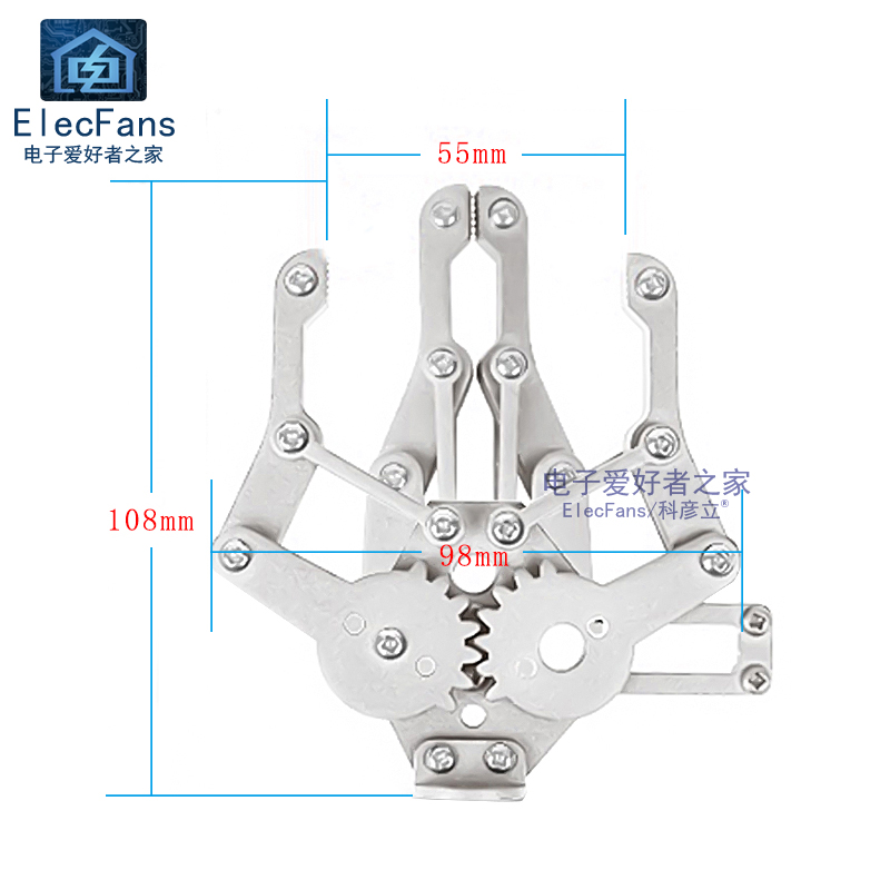 金属机械爪子 机器人小车手臂夹持器 适合MG995 MG996 SG5010舵机 - 图2