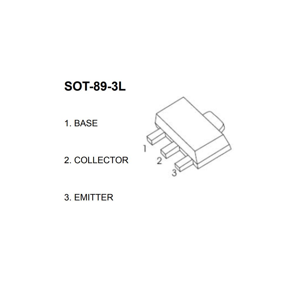 (10个)PXT8550 丝印Y2 -25V/1.5A PNP三极管SS8550 贴片SOT-89 - 图2