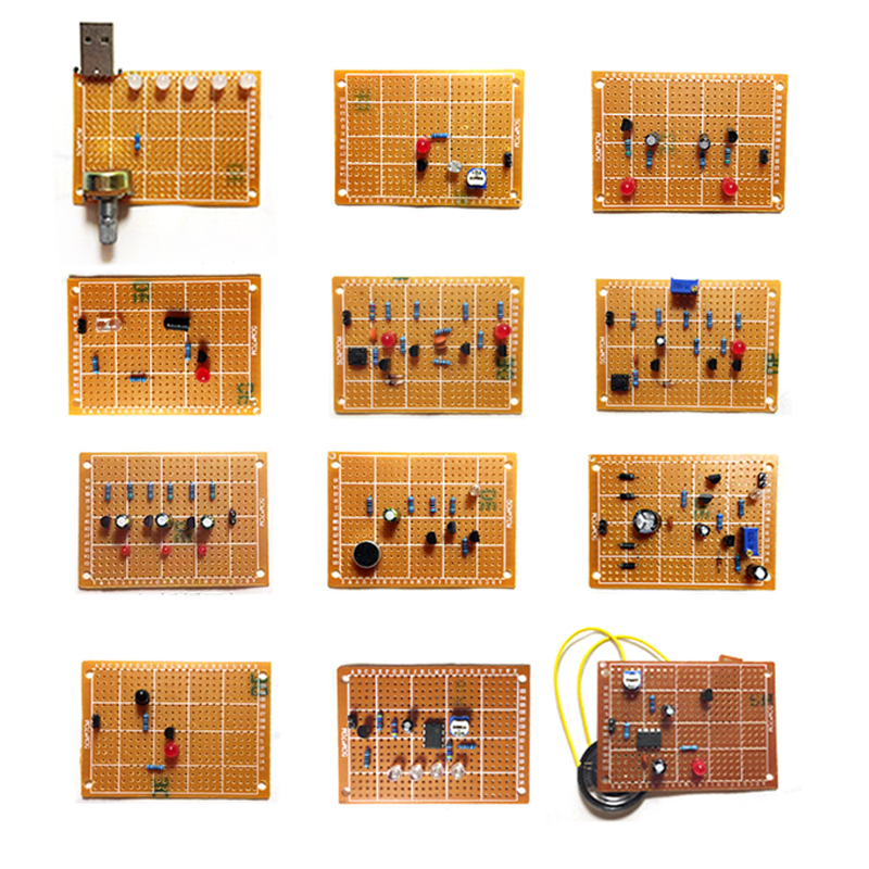 (散件)洞洞板套件 万用板电路PCB制作学生实训电子元器件练习焊接 - 图3