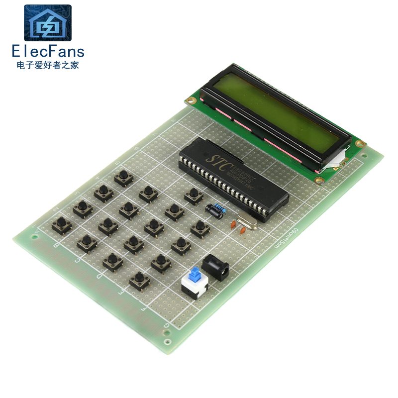 (散件)简易计算器电子计算机制作51单片机STC89C52万用板焊接套件-图0