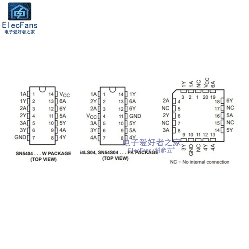 (2个)直插 74LS04 DIP-14 六路反相器 栅极和逆变器芯片 SN74L04N - 图0