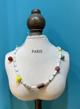 ZHAZHA韩国新款时尚简约百搭小众设计感彩色项链高级感气质锁骨链