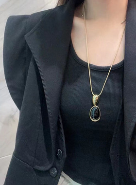 高级感黑色时尚气质锁骨链ZHAZHA