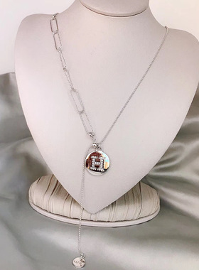 项链zhazha字母金色可调节长短