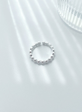 ZHAZHA韩国高级新款925银 高级时髦简约气质重工戒指开口包邮指环