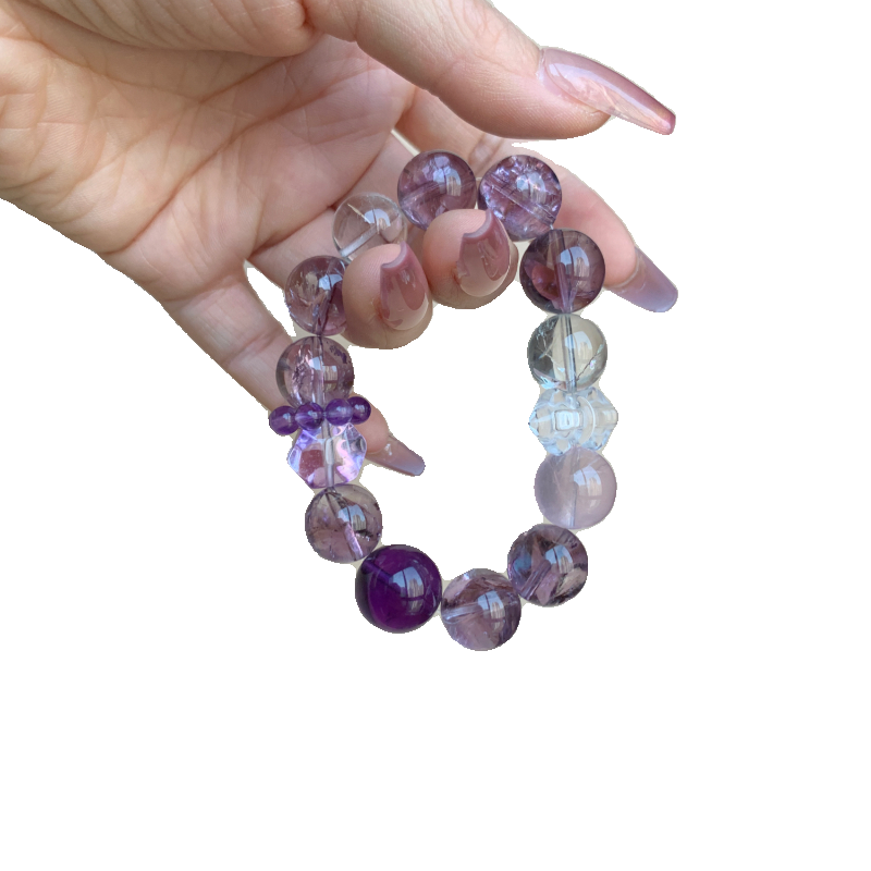 AimeeDesign 紫水晶白水晶粉水晶九紫离火天然水晶手串手链甜美风,淘宝优惠券,粉丝福利购,淘宝优惠卷