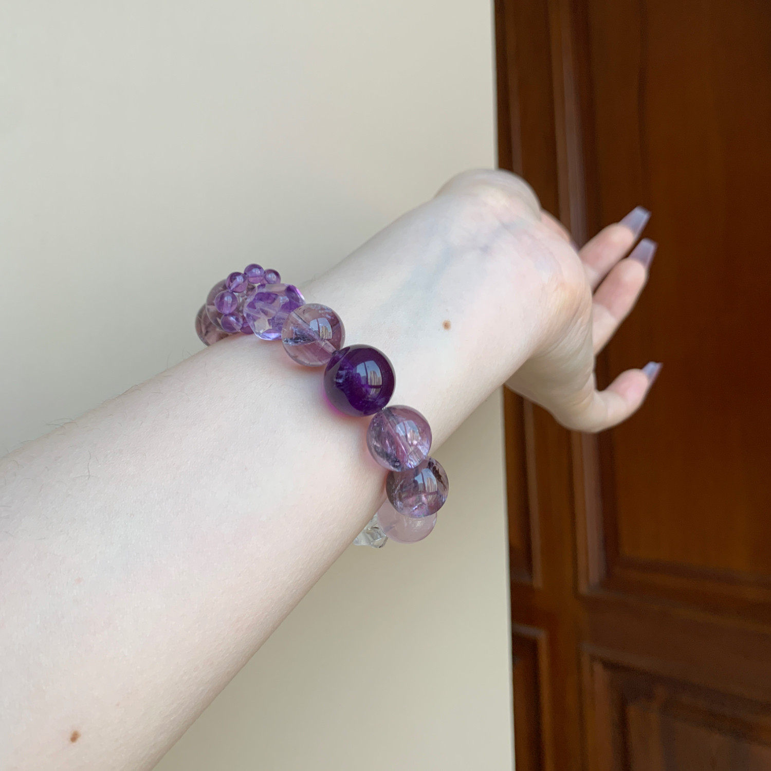 AimeeDesign 紫水晶白水晶粉水晶九紫离火天然水晶手串手链甜美风,淘宝优惠券,粉丝福利购,淘宝优惠卷