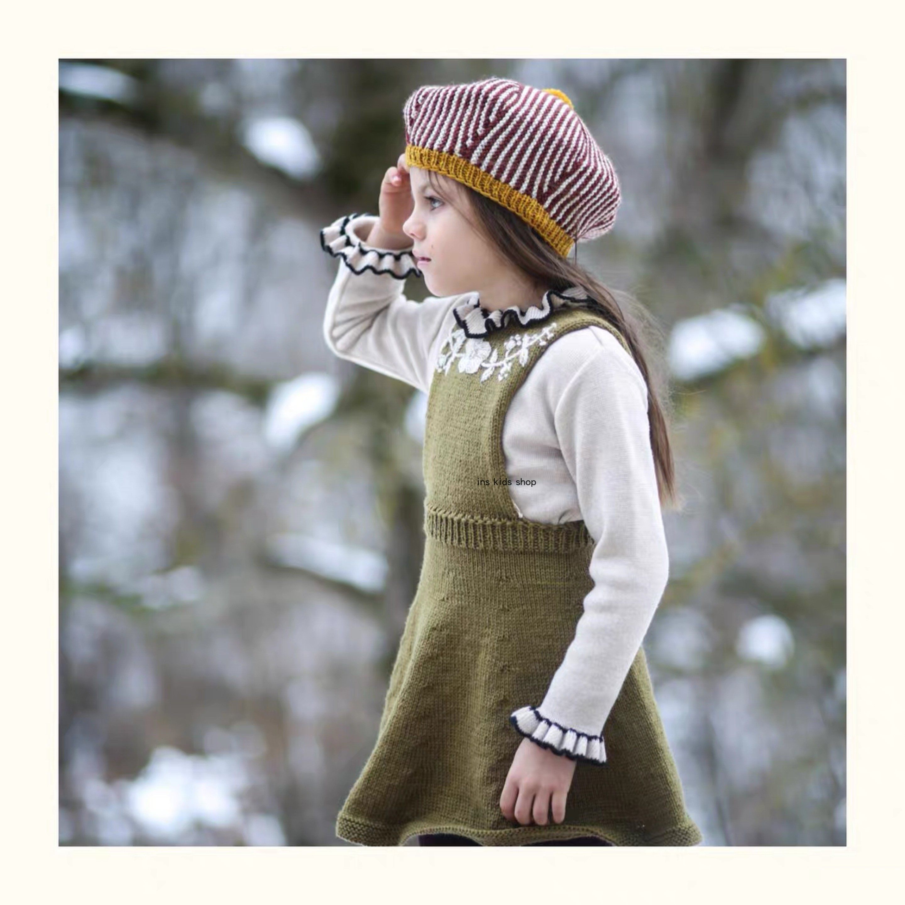 ins爆款Kalinka20冬款 女童打底长袖毛衣女宝宝木耳花边领针织衫,淘宝优惠券,粉丝福利购,淘宝优惠卷