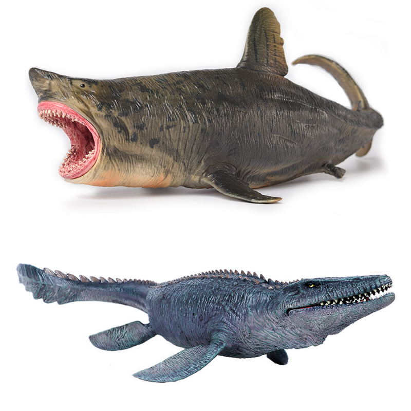 侏罗纪时代恐龙世界软胶特大号沧龙模型手办可动玩具远古巨齿狂鲨-图3