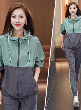 连帽运动服套装春秋女新款2025字