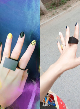 食指忠之路女黑檀木夸张指环V形