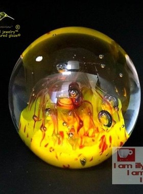 书柜礼品琉璃厘米黄色系列水晶球