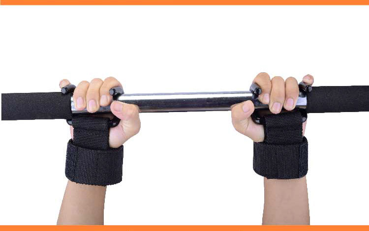 健身助力钩双勾举重握力钩引体向上握力带硬拉力量训练助力带护腕-图1