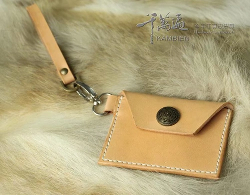 Простой картхолдер, кожаный браслет ручной работы, из натуральной кожи