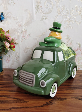 Blue sky布鲁瓷纯手绘陶瓷小人偶汽车摆件美式酒柜玄关电视柜装饰