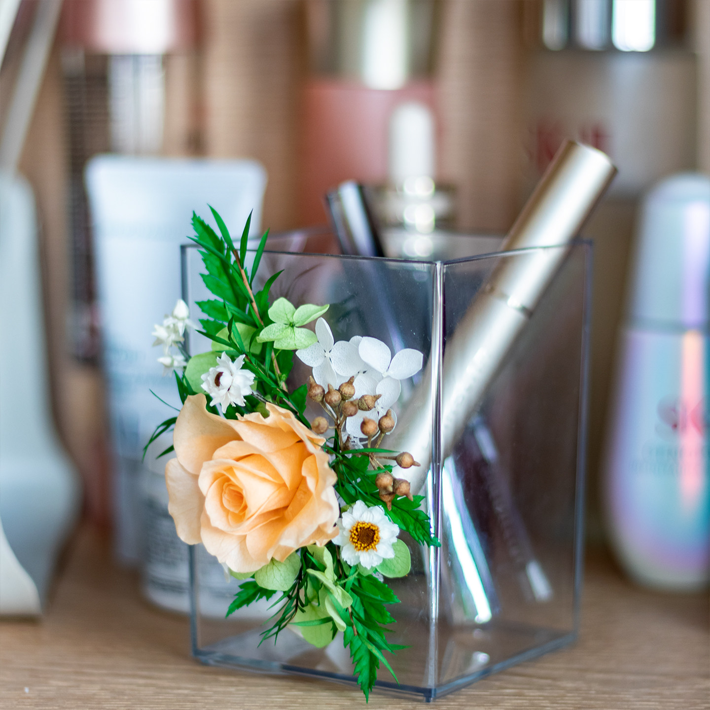 永生花艺沙龙透明笔筒办公桌面三八节团建活动干花DIY手工材料包,淘宝优惠券,粉丝福利购,淘宝优惠卷