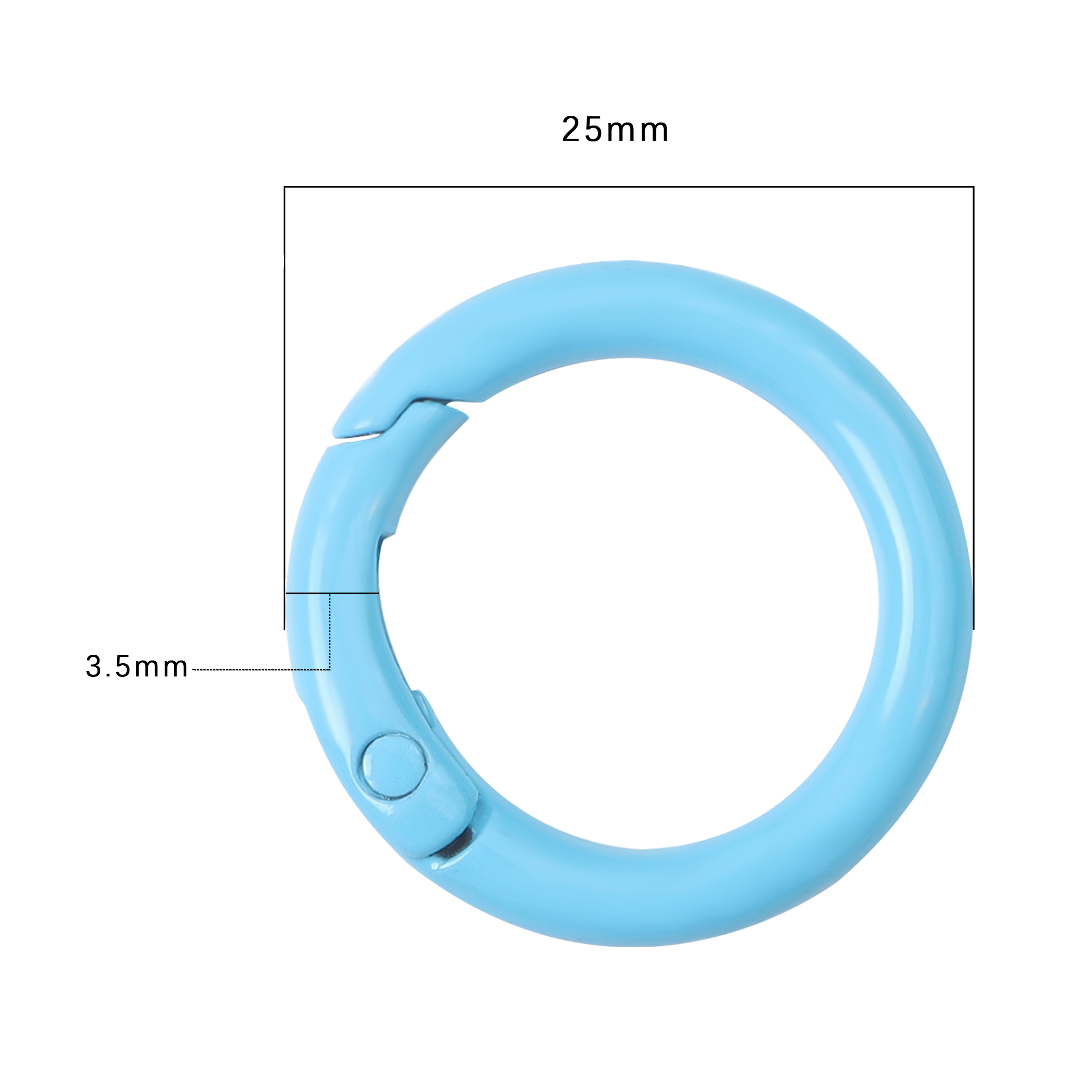 25mm日韩彩色合金喷漆圆形钥匙扣 diy饰品配件弹簧开口圈手机挂钩-图2