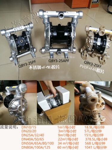 高晋铝合金气动隔膜泵QBK/QBY/QBY3铸铁不锈钢隔膜泵胶水泵污泥泵 - 图2