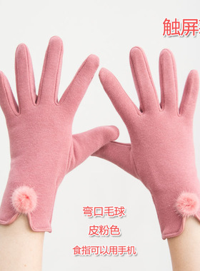 女士春秋冬季韩版加绒加厚厚手套
