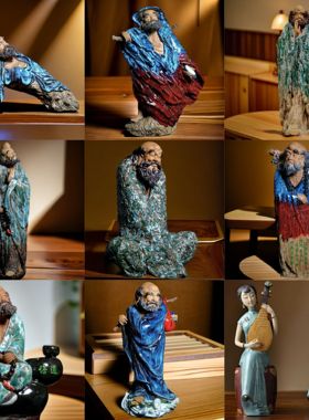 70多款石湾公仔达摩祖师爷陶瓷摆件弥勒佛观音菩萨关公财神爷罗汉