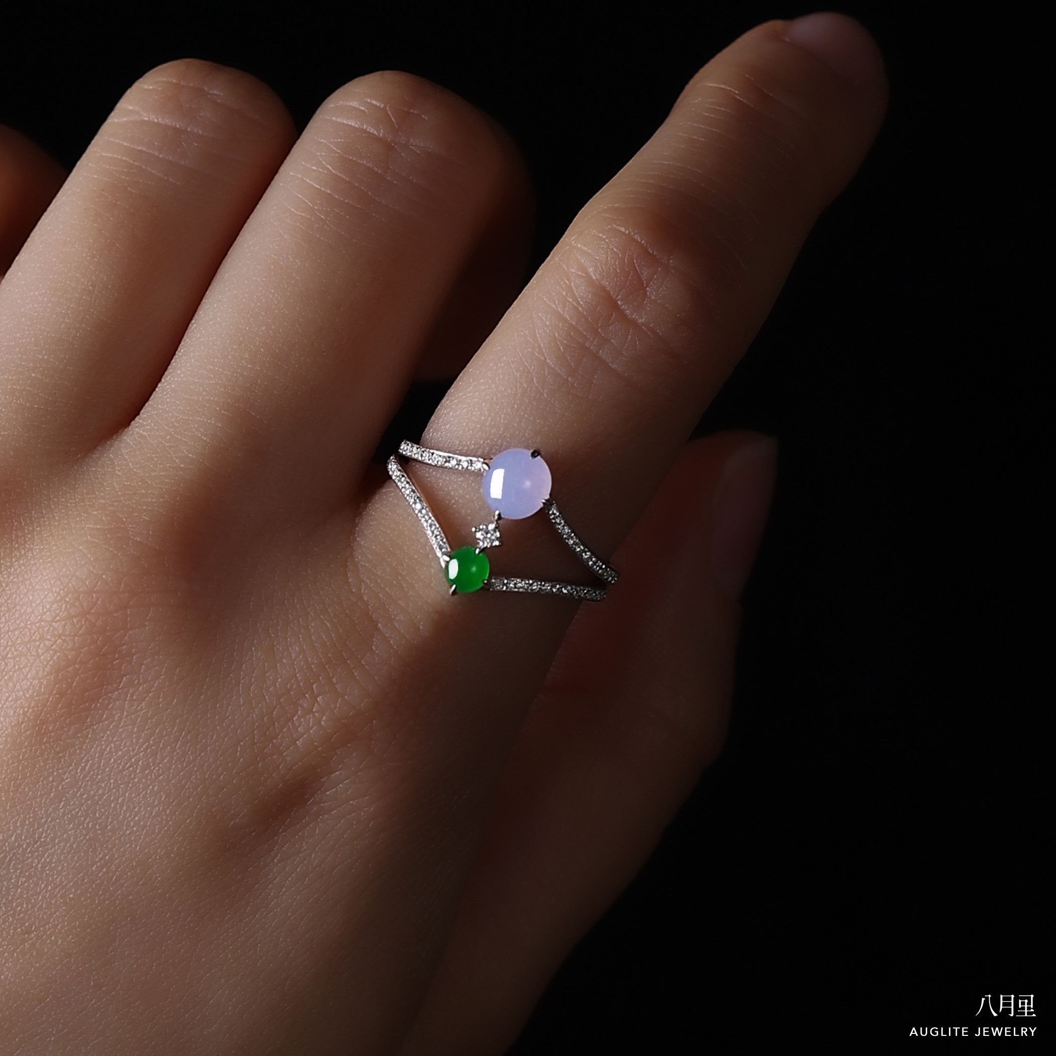 Two simple jade rings that can be stacked or worn alone