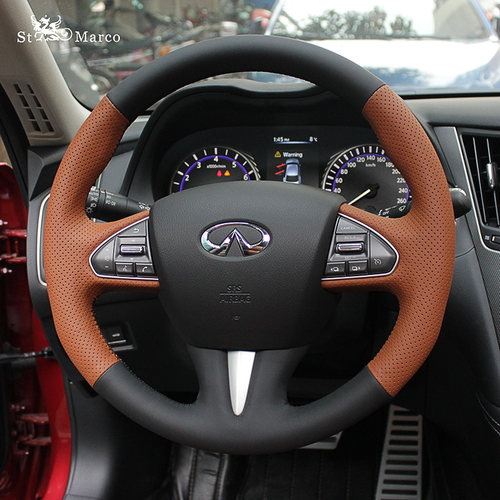 圣玛克 英菲尼迪G25 G37 EX25 FX35 QX56 专用手缝真皮方向盘套 - 图0