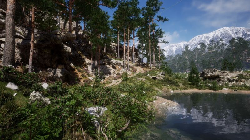 UE4虚幻5 Mountain- Environment Set写实山地森林河流湖场景-图0