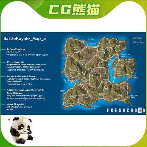 UE5虚幻5 Battle Royale Island Pack 大逃杀开放世界岛屿场景 - 图2