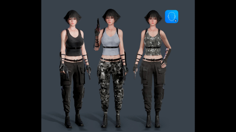 UE4虚幻5 Military Girl V2 部队女士兵女性战士角色模型 - 图0