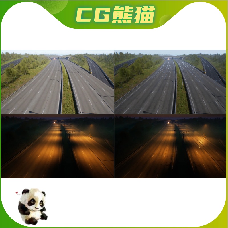 UE5虚幻5 Roads Pack 道路创建路面基础设施纹理场景 - 图1