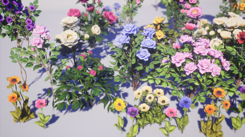 UE4虚幻5 Flowers Pack鲜花花朵42种花卉道具素材-图1