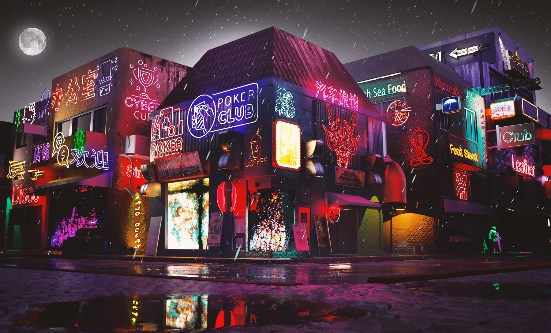 UE4虚幻5 Neon Signs Pack 102个霓虹灯街道招牌模型 - 图0