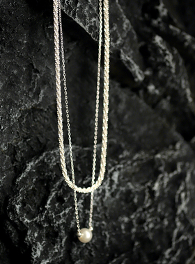 双层叠戴淡水珍珠项链女气质小众