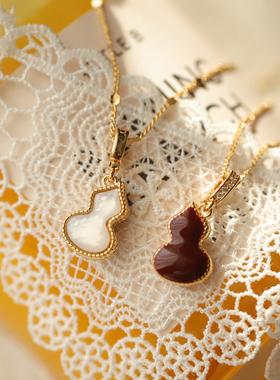 红色双面葫芦项链女轻奢高级感