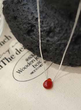 S925纯银红豆锁骨链女甜美新中式