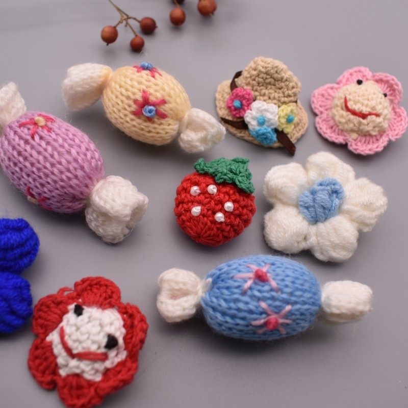 手工勾花毛线可爱草莓珍珠胸针森系糖果花朵别针衣服包包窗帘配饰,淘宝优惠券,粉丝福利购,淘宝优惠卷