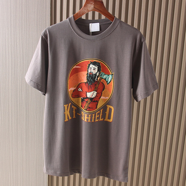 Short-sleeved men's and women's couple's round neck cartoon print T-shirts