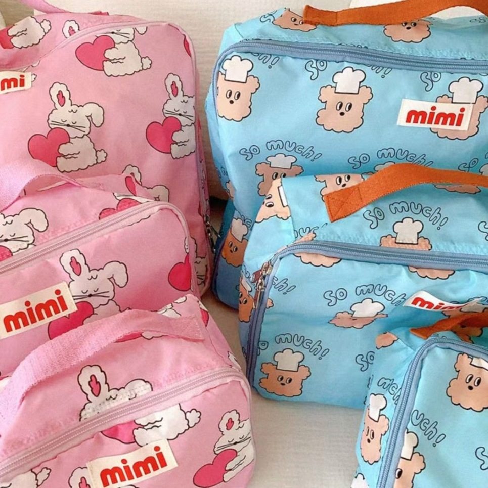 韩国ins卡通手提包便携多功能大容量衣物收纳包家庭旅行鞋袜分装,淘宝优惠券,粉丝福利购,淘宝优惠卷